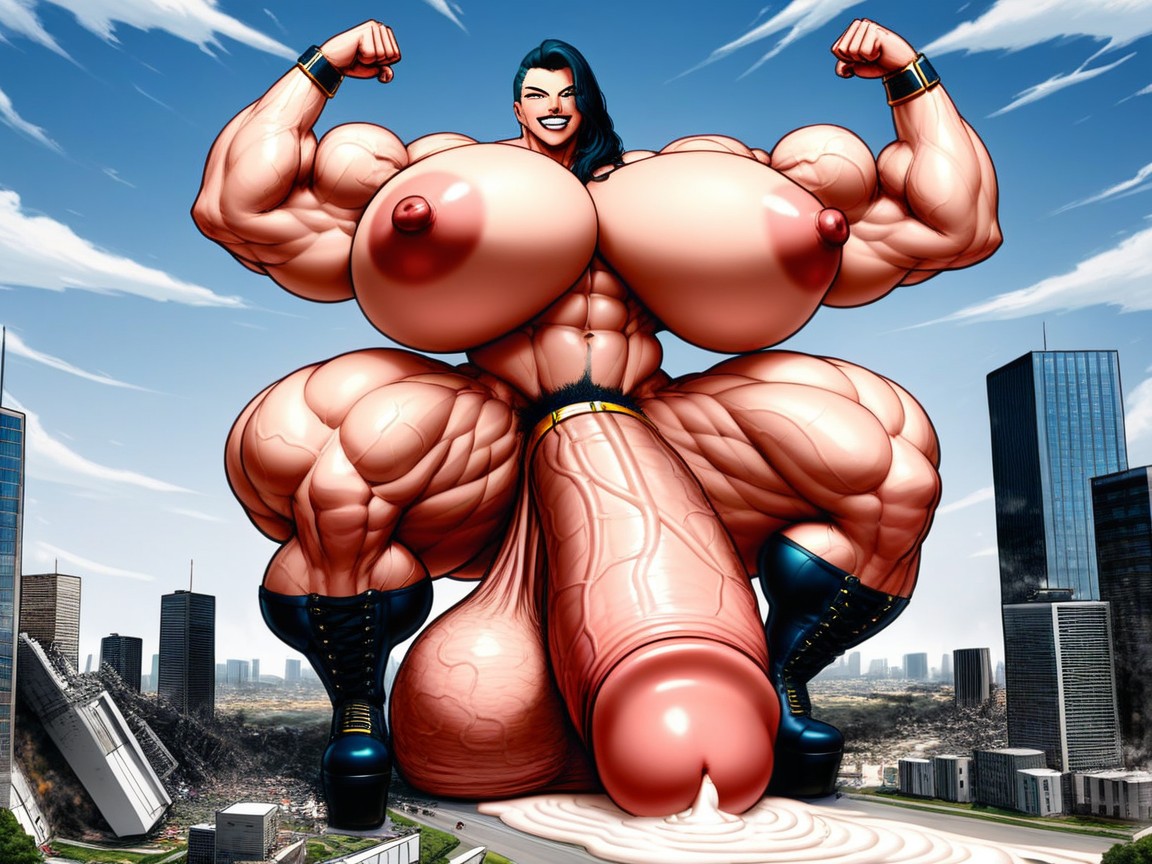 Naked, Thick Cock, Gigantic Massive Futanari Monster Cock Shemale AI Porn
