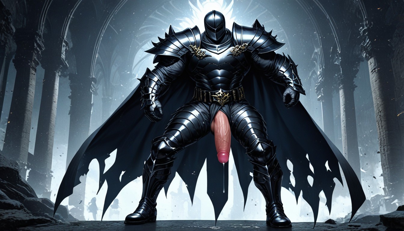 Erect Penis, Light Sparkle Shining On Helmet, Standing Boldly Like A Hero Porno IA Gay