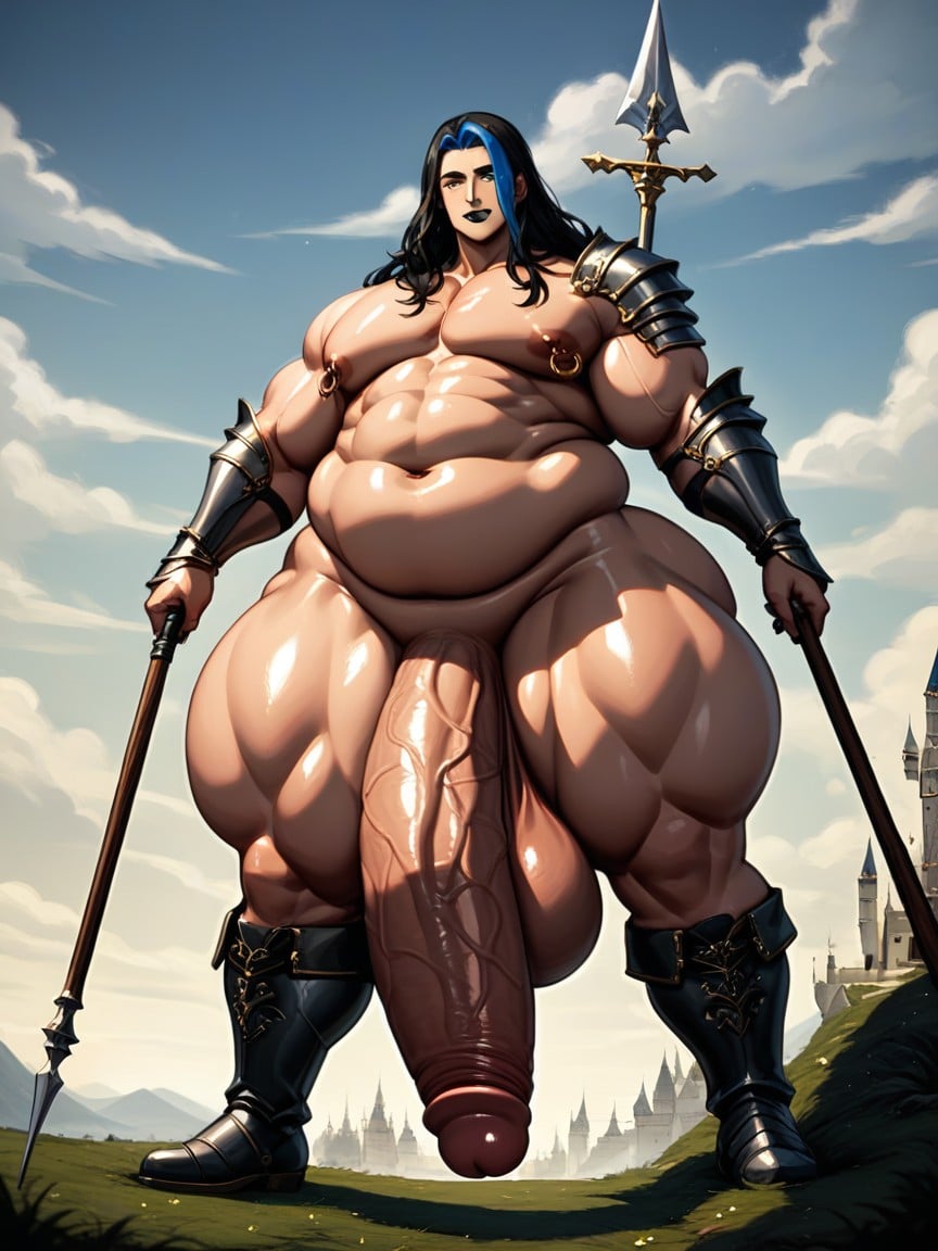 Bottes, Hyper Penis Length, Thick Fat Body Porno IA Gay