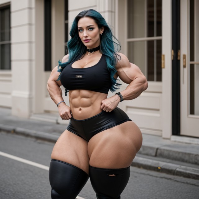 Extremely Tall, Extreme Steroid Biceps, Botox Lips AI Porn