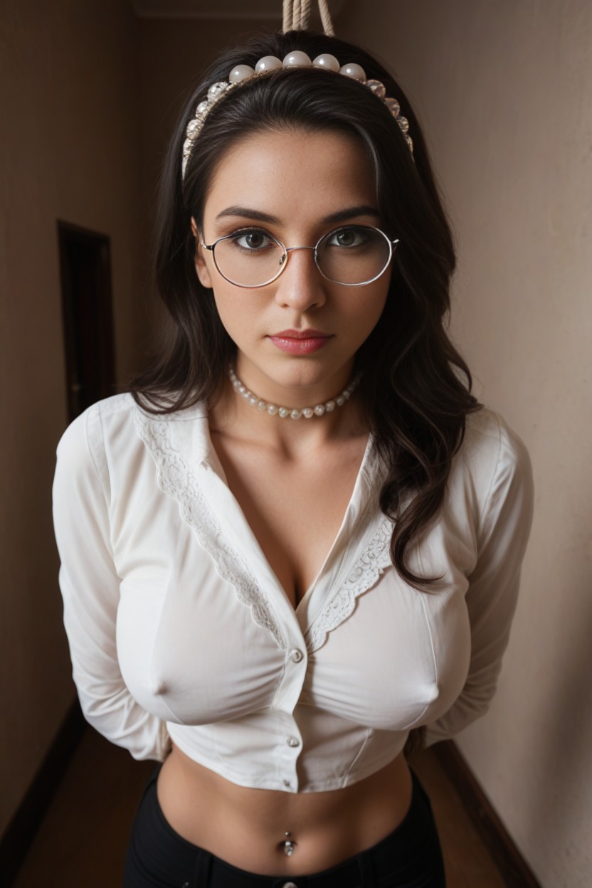 Elegant Woman, Shibari, Black Hair AI Porn