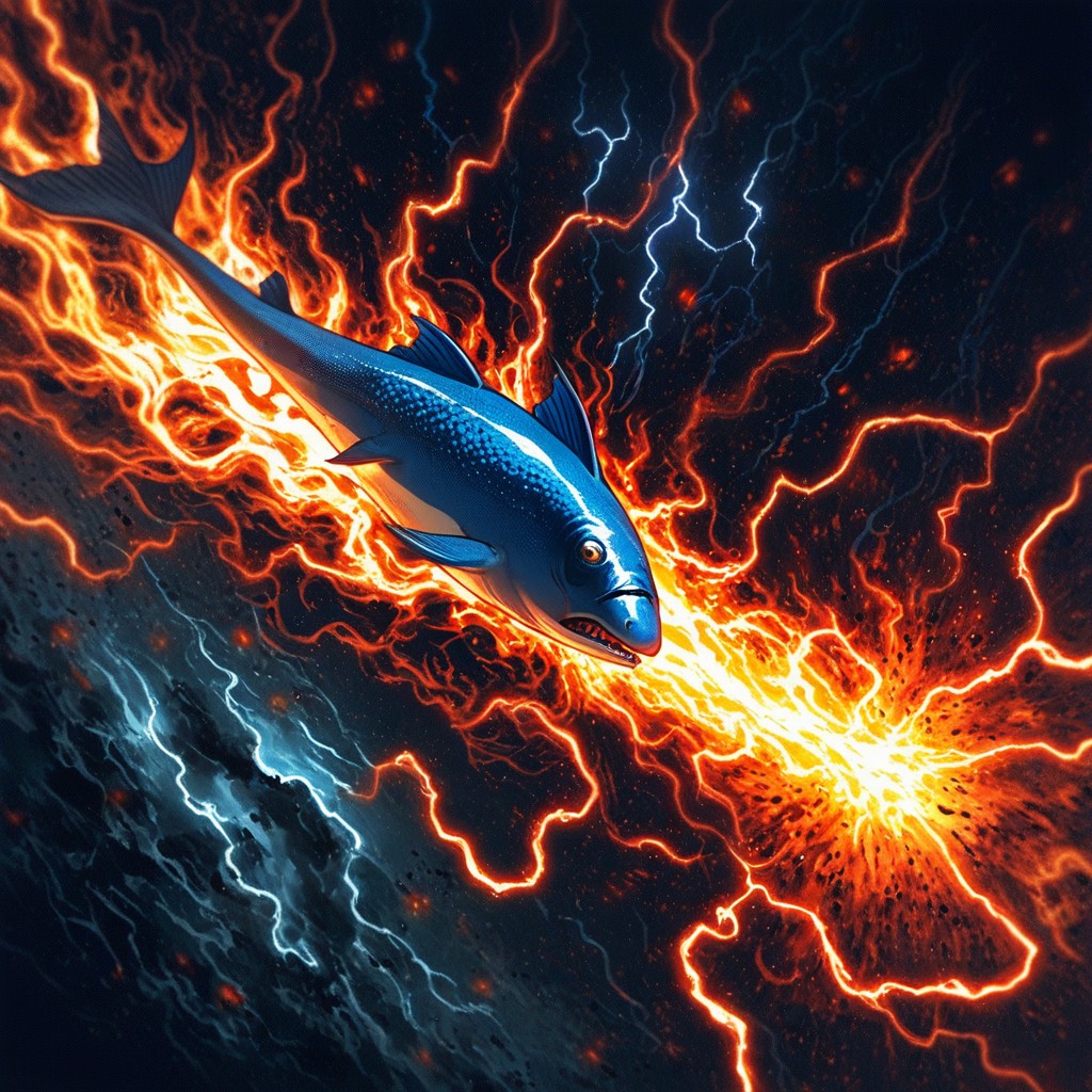 Injured Fish, A Blue Fish Under High Voltage Shock, A Blue Fish Under Electro Shock Hentai AI Porn