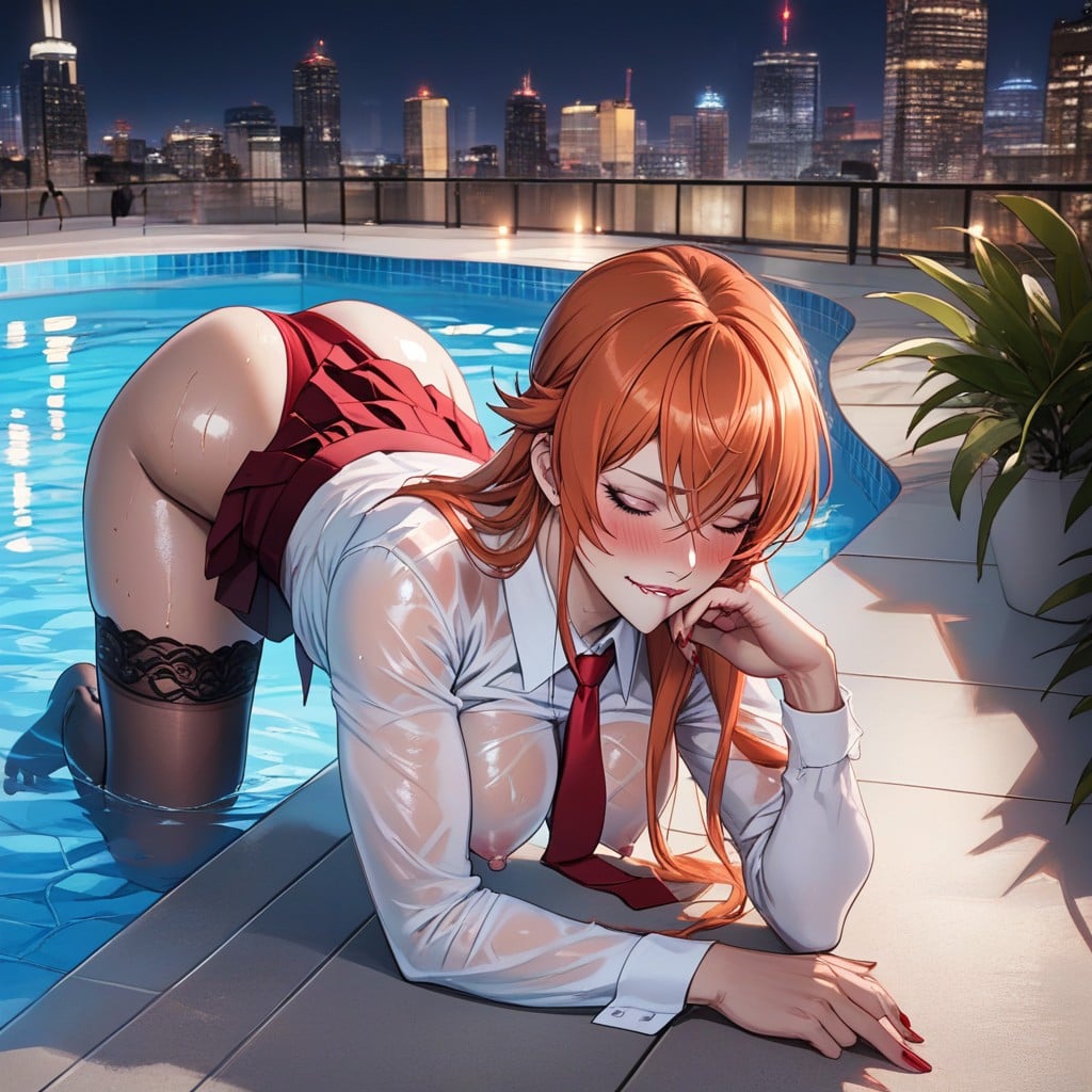 Cinematic, Pool, Wet Clothes Hentai AI Porn