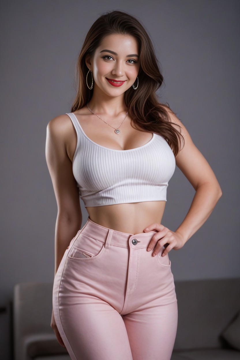 Red Lips, Fancy Necklaces, Shiny Skin AI Porn