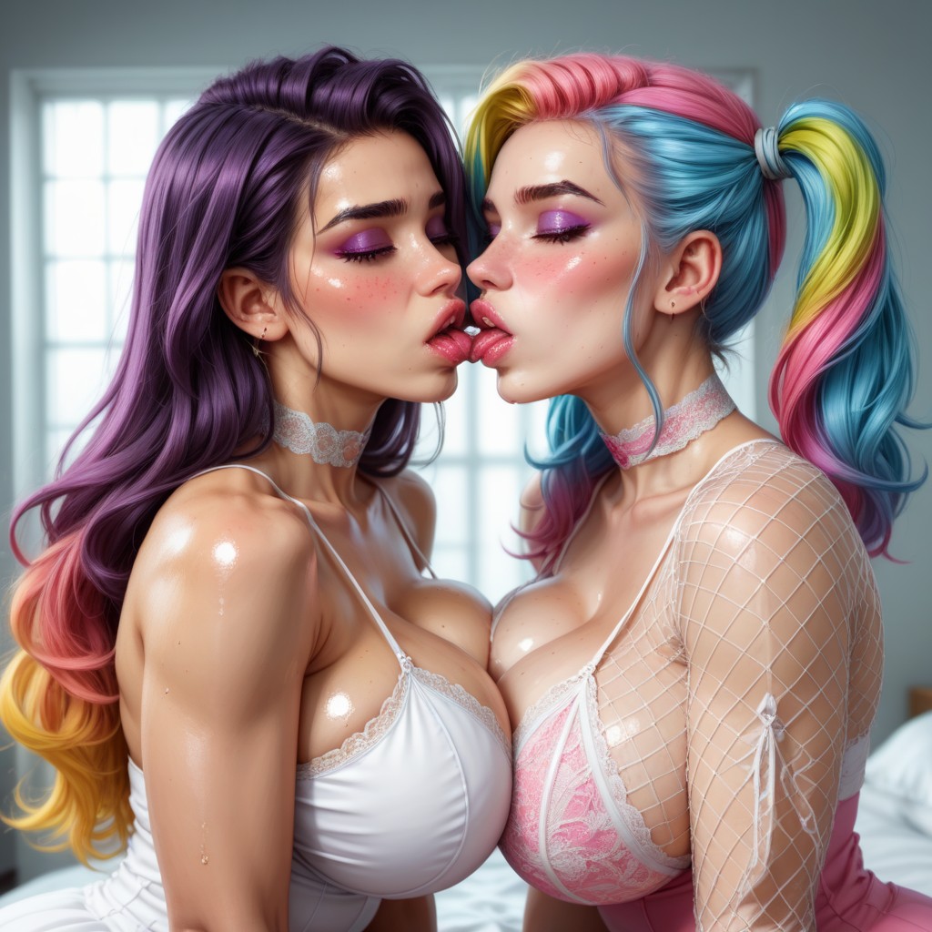 Wet Shiny Skin, Looking At Viewer, 20+ AI Porn