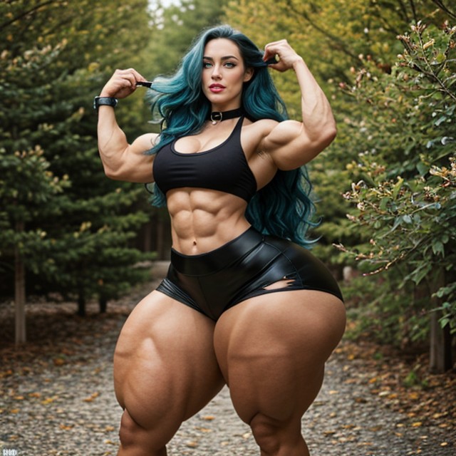 Black Shirt, Overgrown Steroid Muscles, Massive Steroid Aphrodite AI Porn