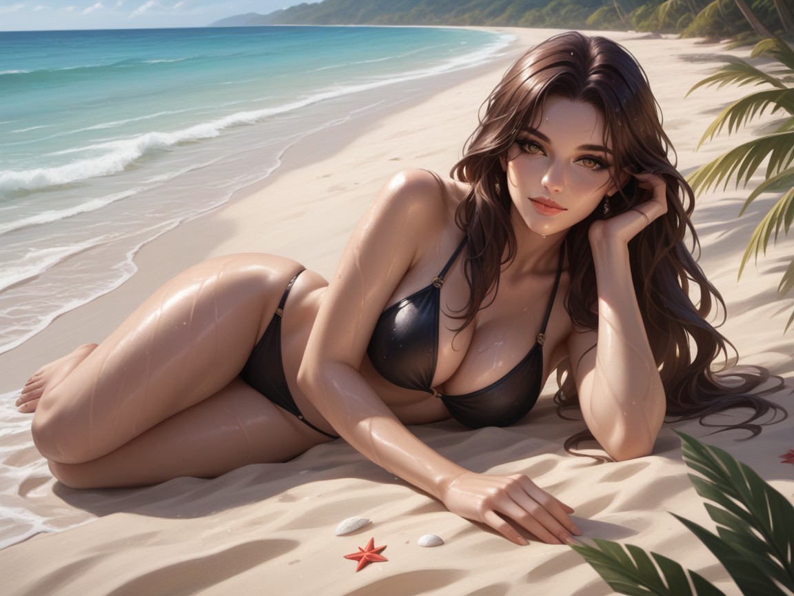 Cinematic Lighting, Wet Hair, Large Ass Hentai AI Porn