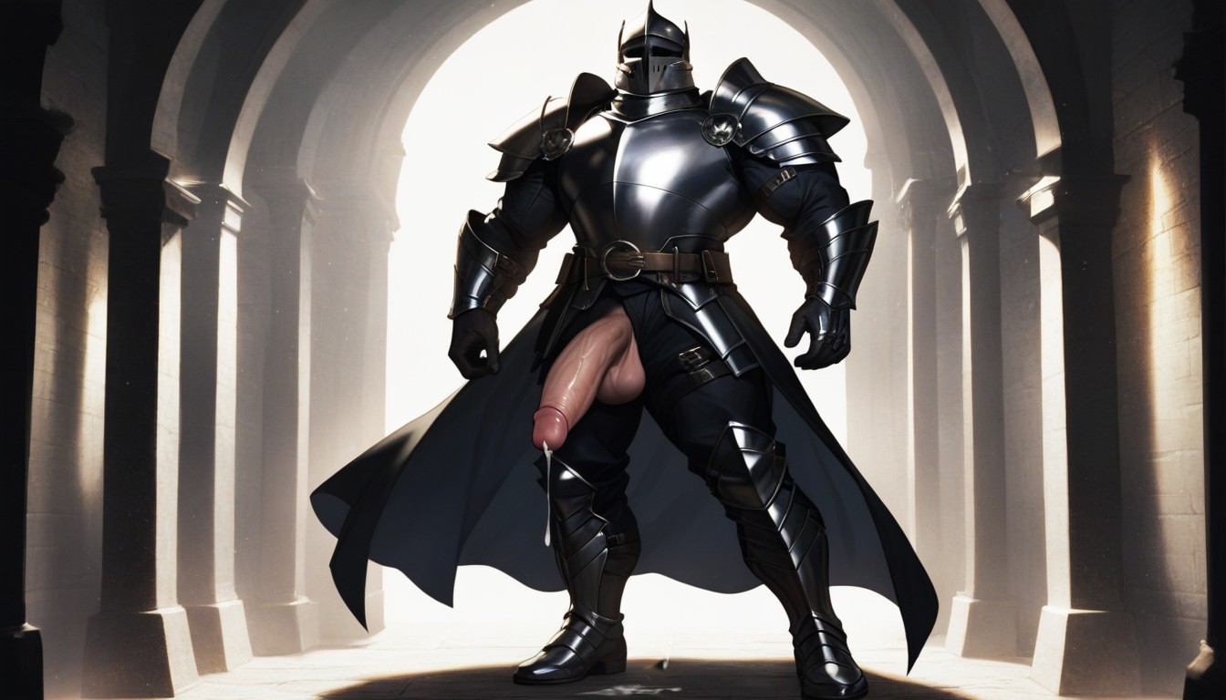 Black Armor Boots, 18+, Hard Penis AI Gay Porn