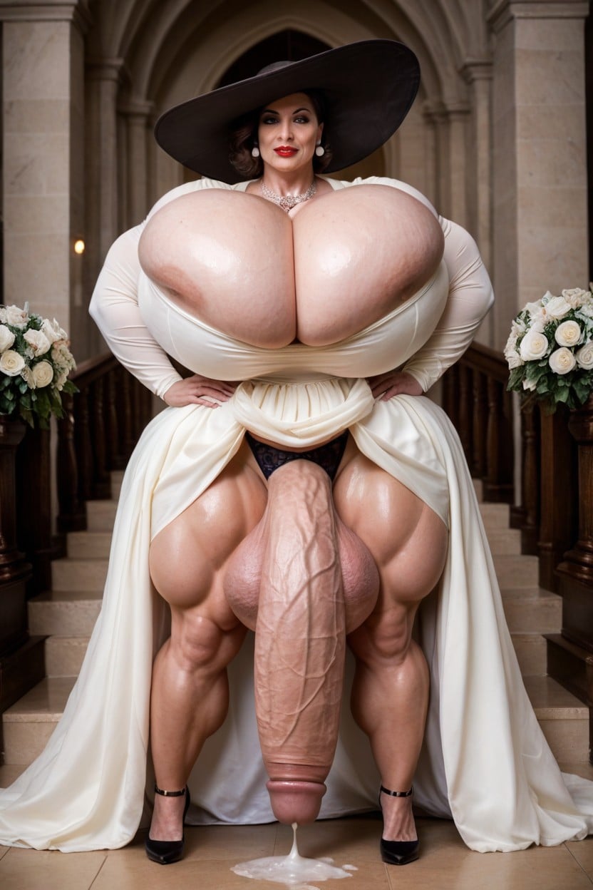 Plump Lips, Lifting Skirt, Thick Muscular Thighs Shemale AI Porn