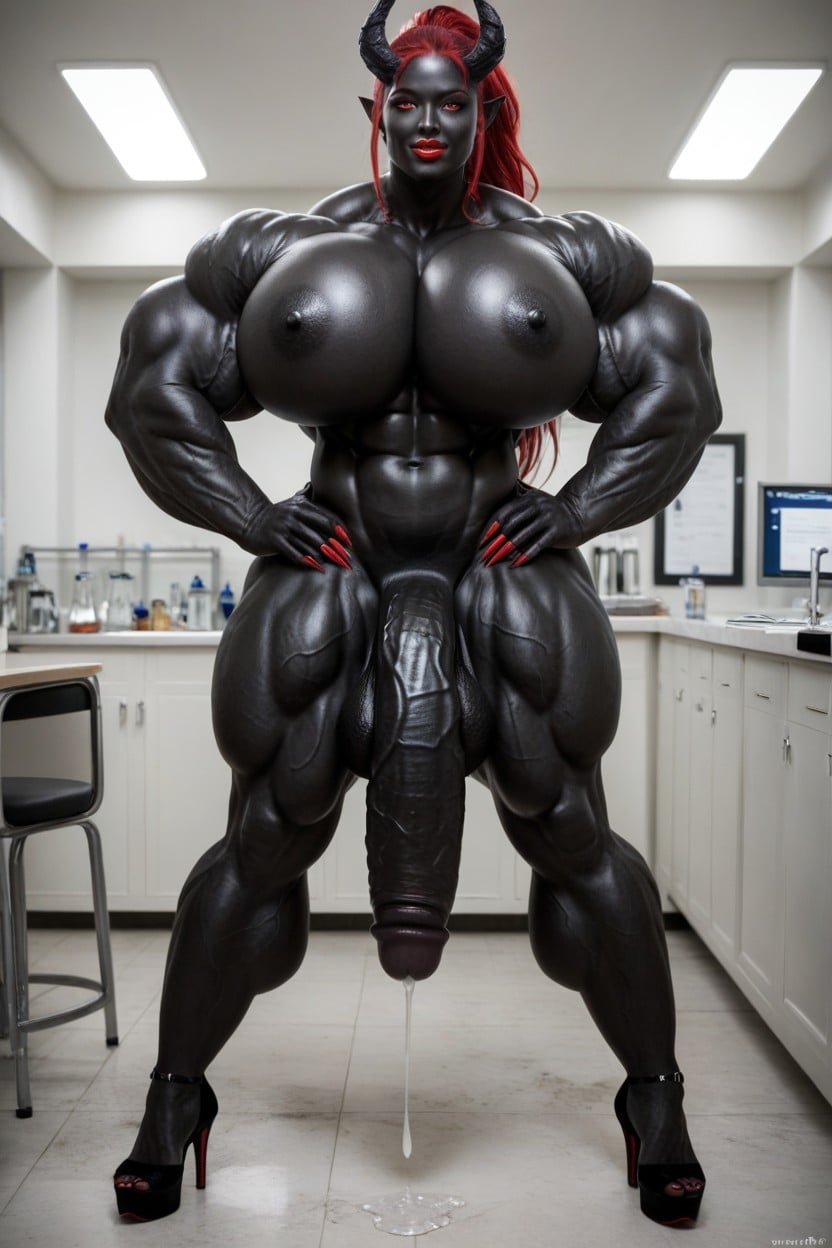 Vagina, Gigantic Perfect Boobs, Toned Muscles Shemale AI Porn