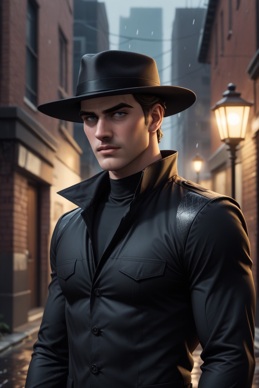 Exuding Intensity And Focus Beneath The Mask, Scattered Trash, Lean Built Man With A Strong AI Gay Porn