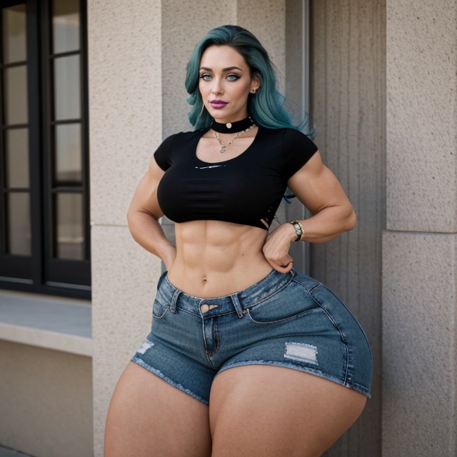 Silky Smooth Straight Hair, Eight Feet Tall, Extremely Long Legs AI Porn