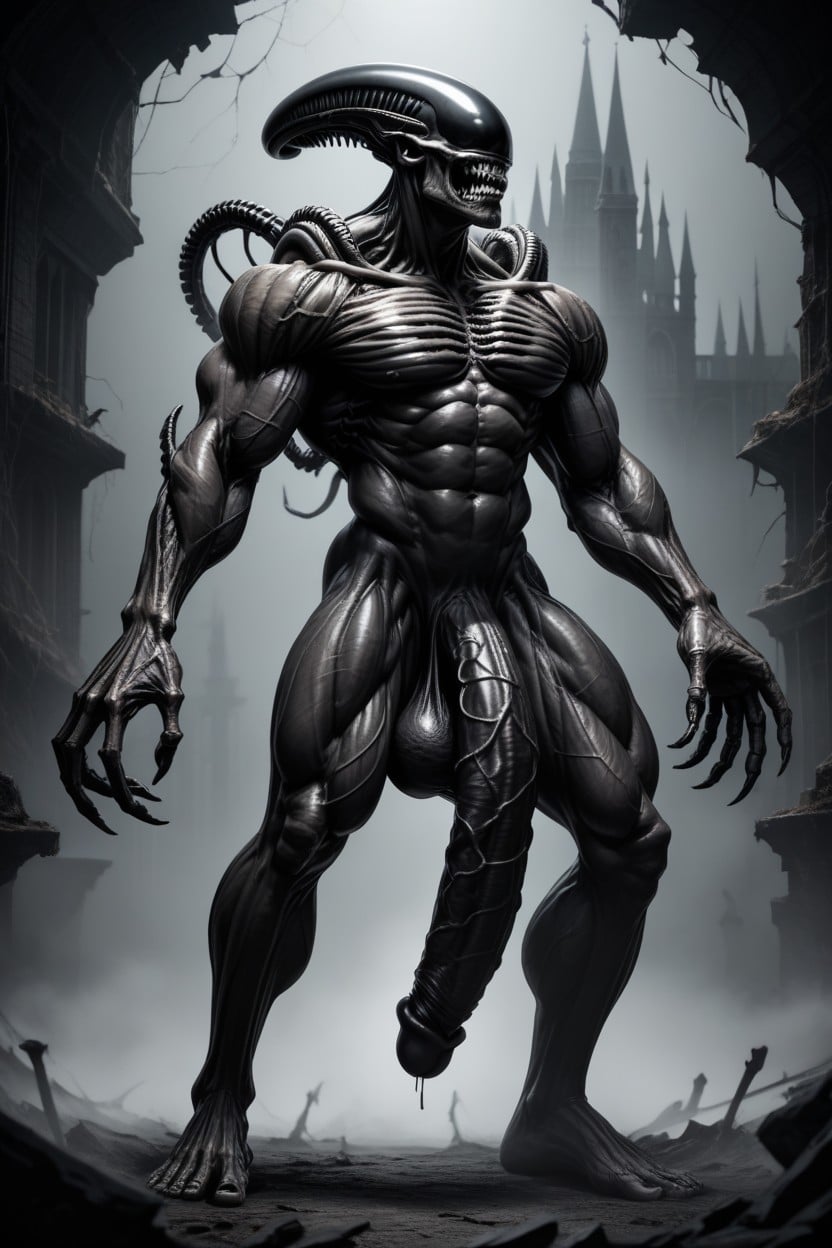 Skin Pierced With Fine Metallic Wires And Black Gold Rings, Hyper Exaggerated Gigantic Muscle, Muscular Legs Porno IA Gay
