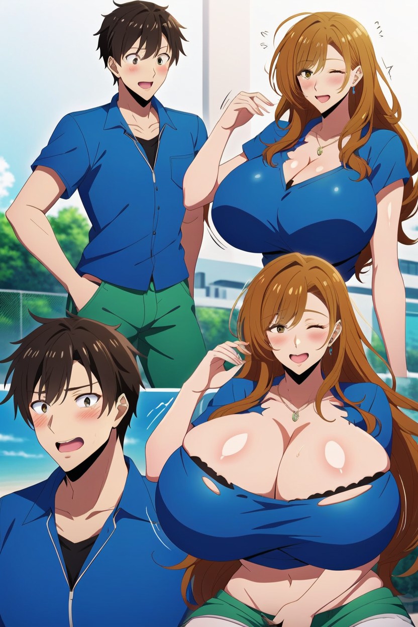 Bounce Lines, Cleavage, Horny AI Porn