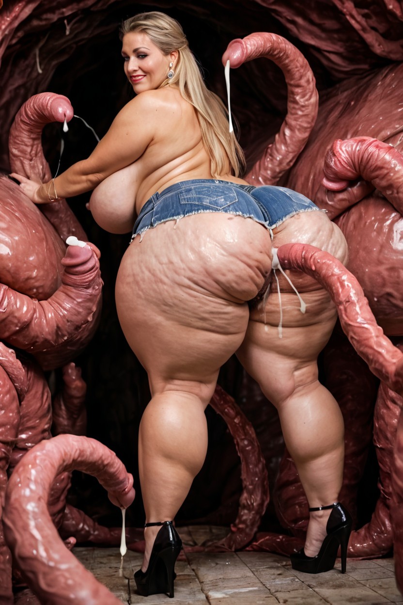 Mature Thick Waist, Fat Niples Leaking Milk, Tentacles BBW AI Porn
