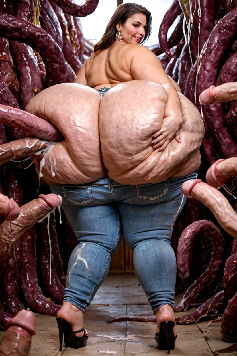Hyper Fat Thighs, Hyper Voluptuous Milf, Full Body BBW AI Porn