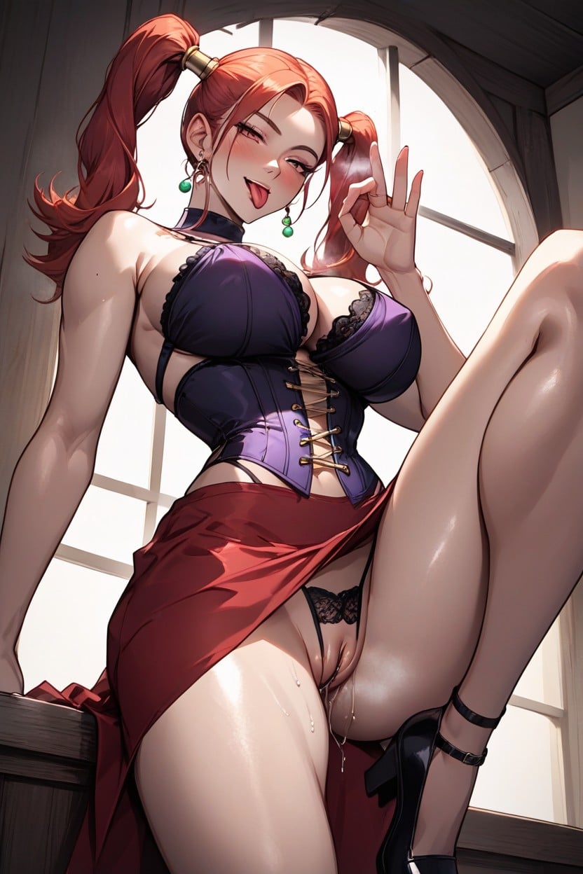 Narrowed Eyes, Beautiful Face, Raise One Leg Hentai IA