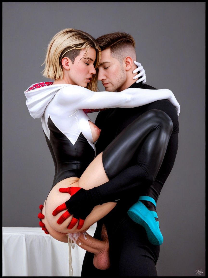 Man Standing, Spider Gwen Stacy, Clean Shaved Vagina AI Porn