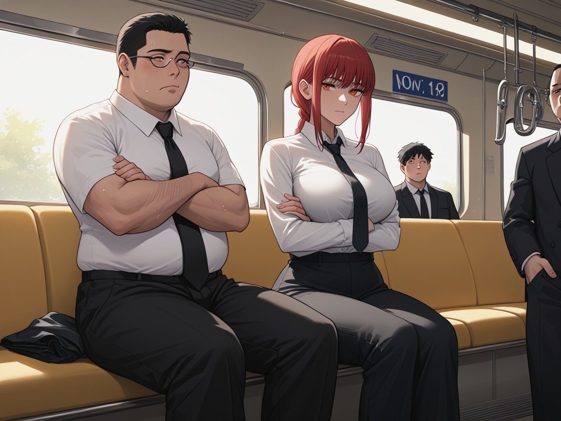 Train, Tired Face, Makima From Chainsaw Man AI Porn