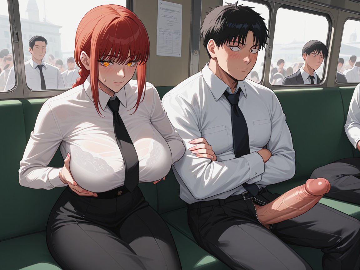 Manwoman, Train, A Man In Black Suite AI Porn