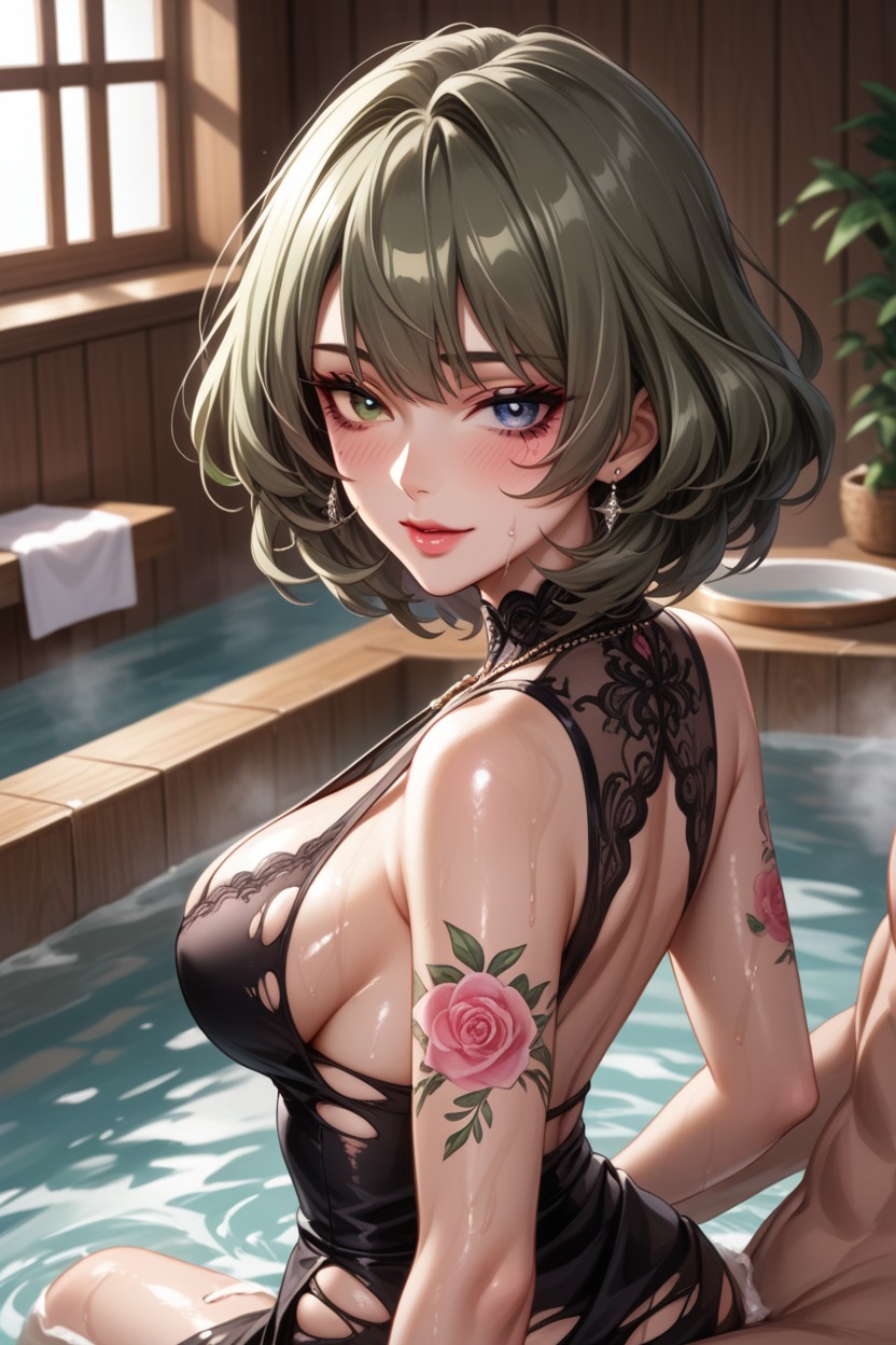 Pink Lewd Tattoos, Mascara, Pretty Face Hentai AI Porn