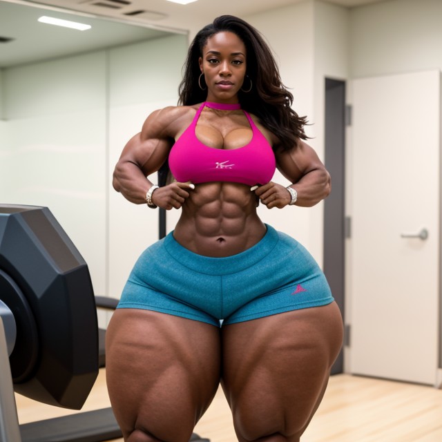 Sneakers, Extreme Muscular Steroid Body, Extremely Vascular Abs AI Porn