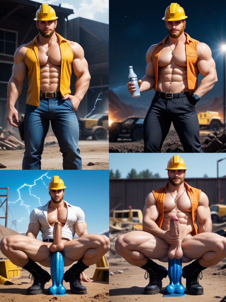 Motions Lines, Lightning Realms, Alex Is Holding A Sledgehammer AI Gay Porn