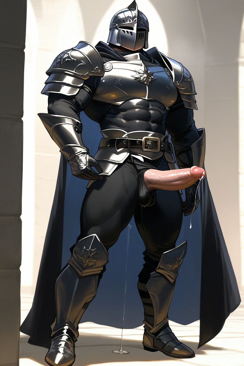 Hard Penis, Black Armor Belt, Looking At Viewer AI Gay Porn