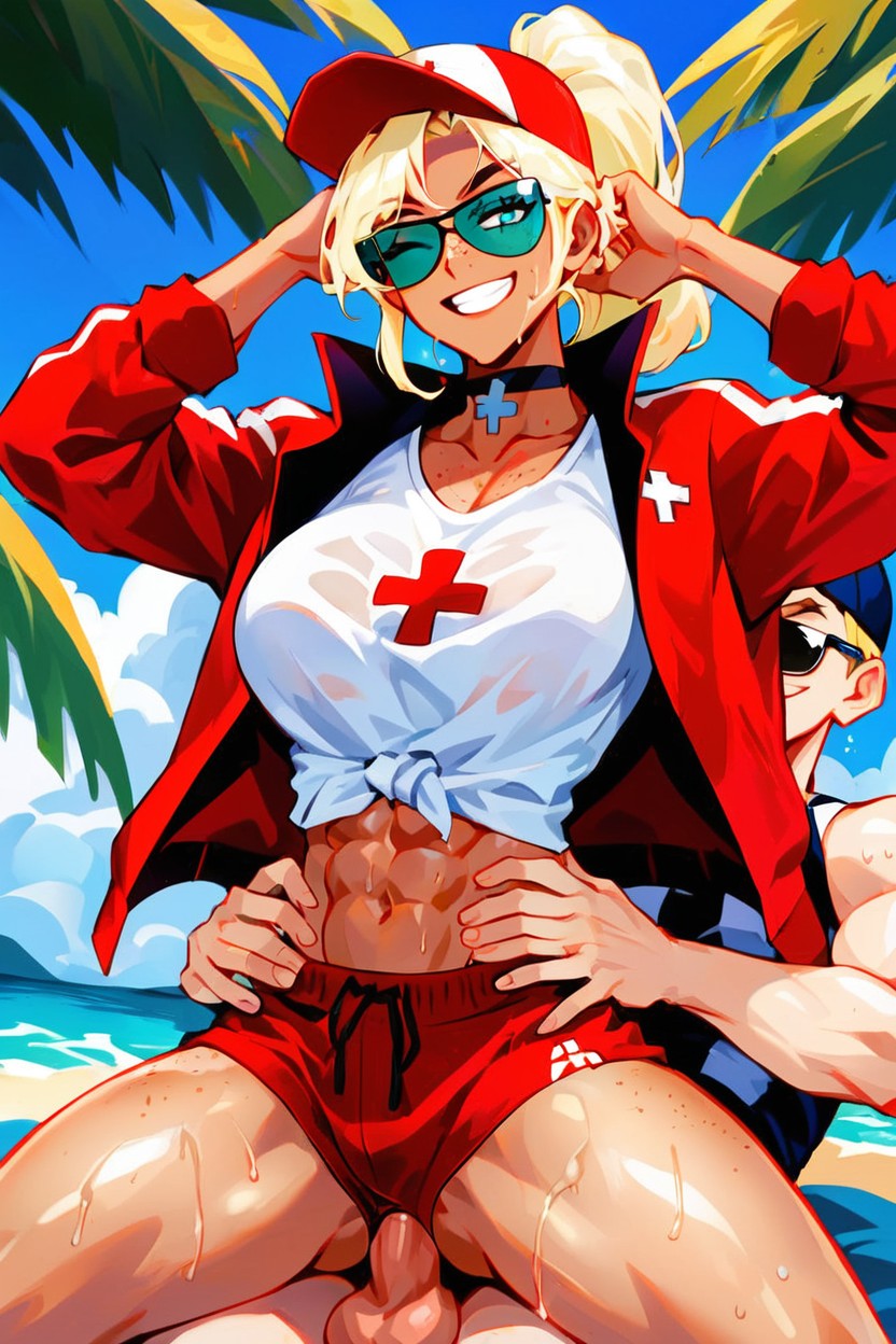 Smirking, Waist Grab, Lean Appearance Hentai IA