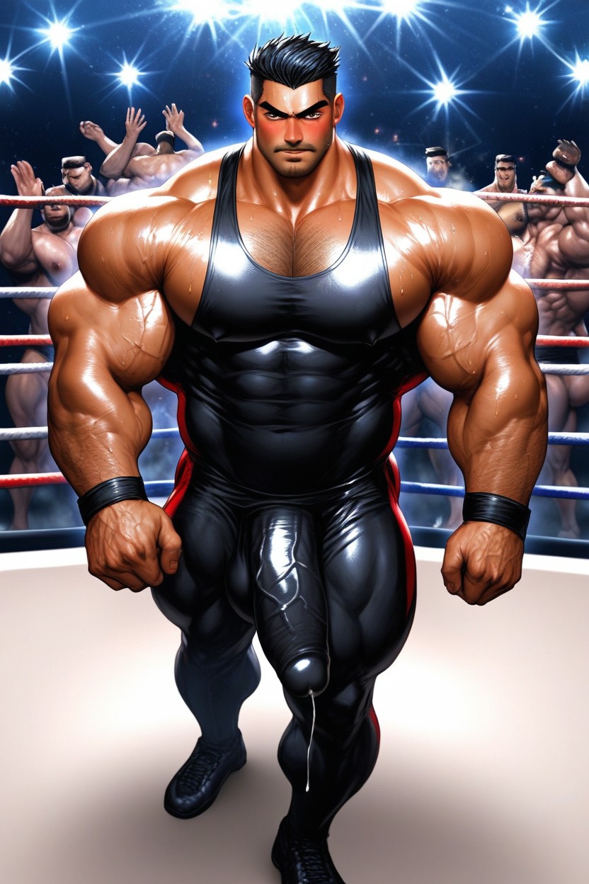 Bodybuilder, Thick Eyebrows, Stubble AI Gay Porn