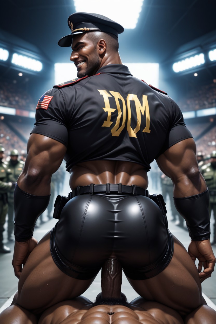 Dark Brown Skin, Humiliation, Top Is White AI Gay Porn