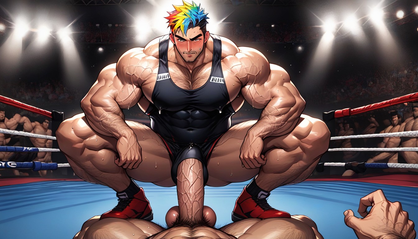 Soft Strong Jawline, Hyper Masculine, Bodybuilder AI Gay Porn