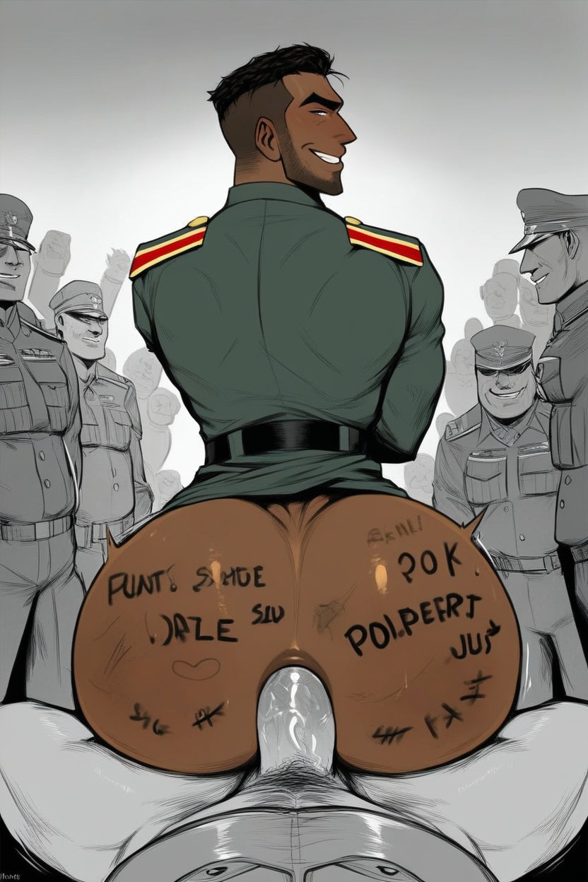 Smirk, Dominant Bottom, Round Ass AI Gay Porn