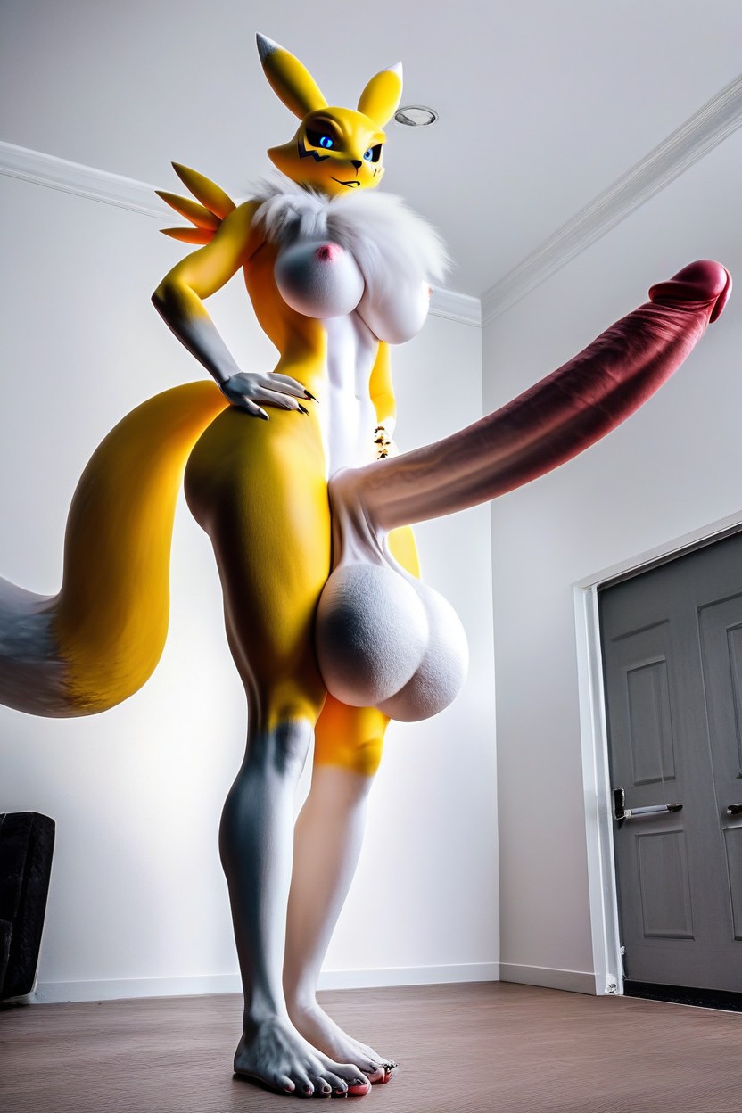 Hard Erect Cock, Impossibly Gigantic Girthy Penis, Furry Balls Furry AI Porn