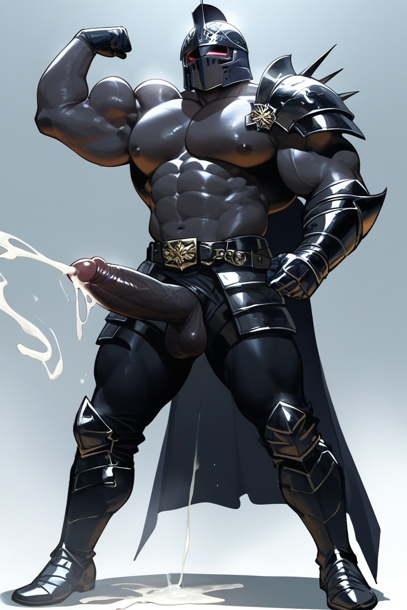 Black Armor Boots, Black Armor Gloves, Standing Boldly Like A Hero Porno gay IA