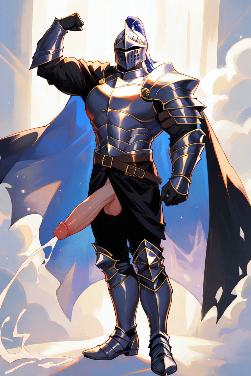Six Pack Abs Imprinted On Armor, One Person, Black Sleeves AI Gay Porn