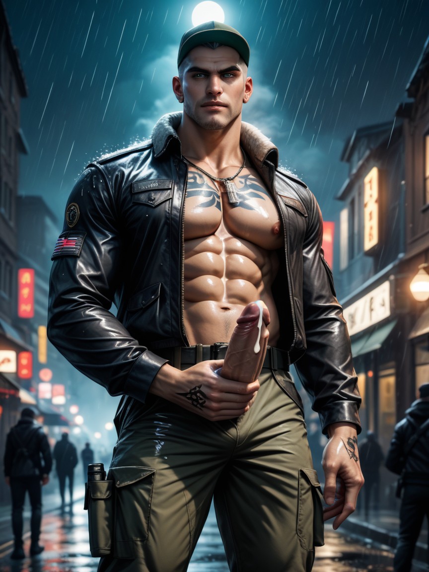 Exuding A Tough, Massive Ass, Night AI Gay Porn