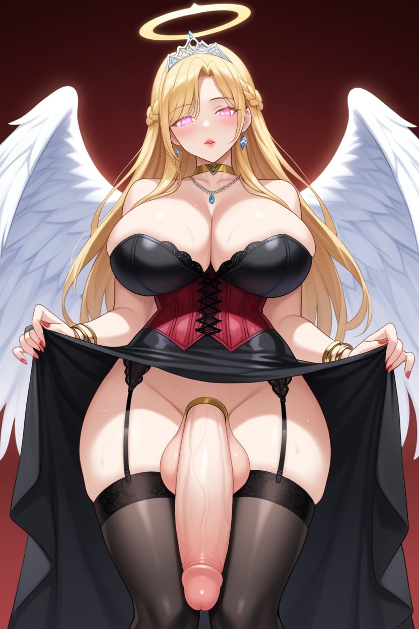 Necklace, Thigh Straps, Sweaty Shemale AI Porn