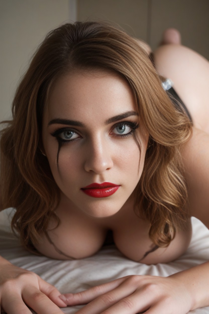 Close Up, Running Mascara, Cum In Hair AI Porn
