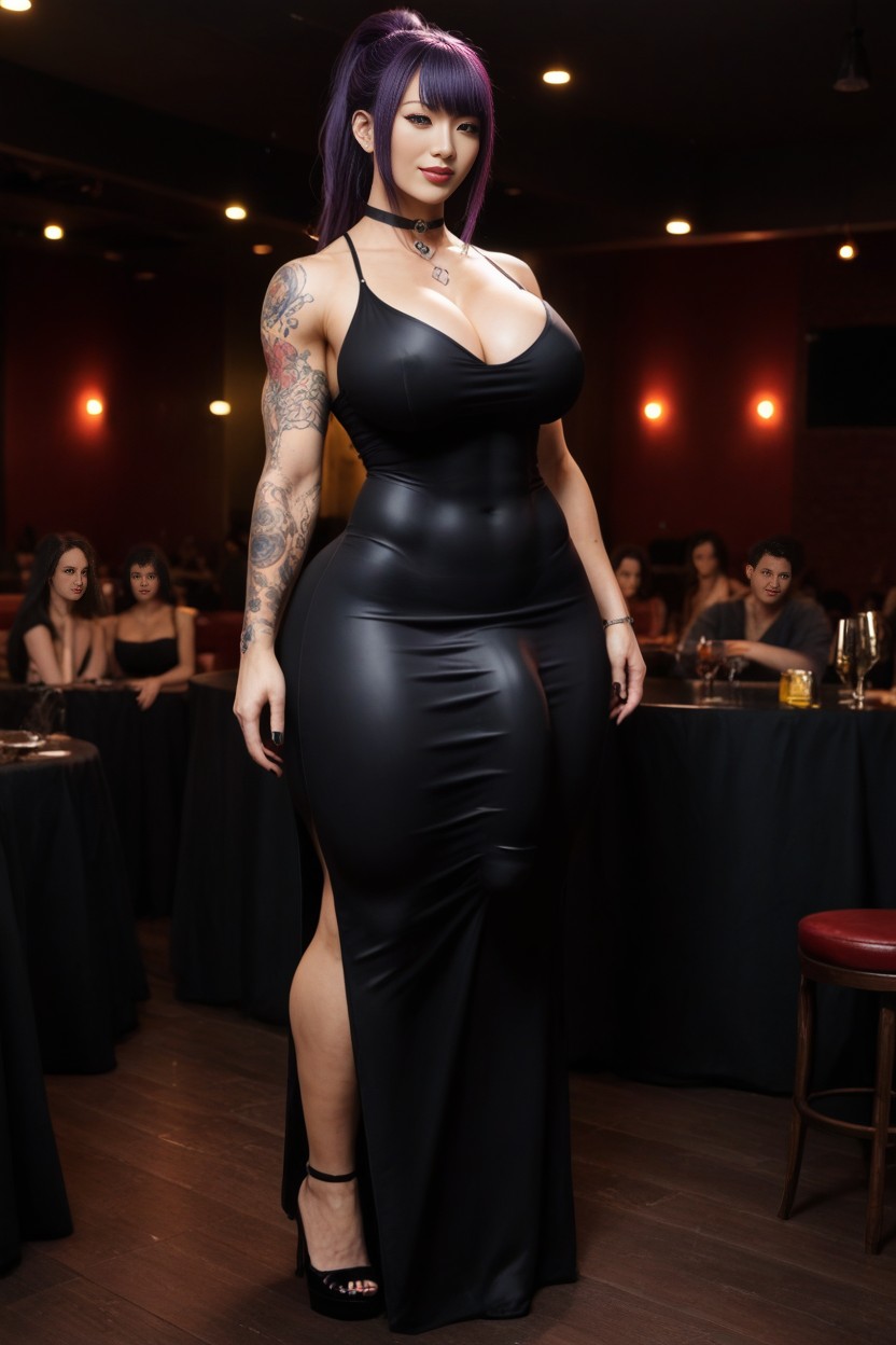 Brown Eyes, Leg Tattoos, Hyper Wide Hips Shemale AI Porn