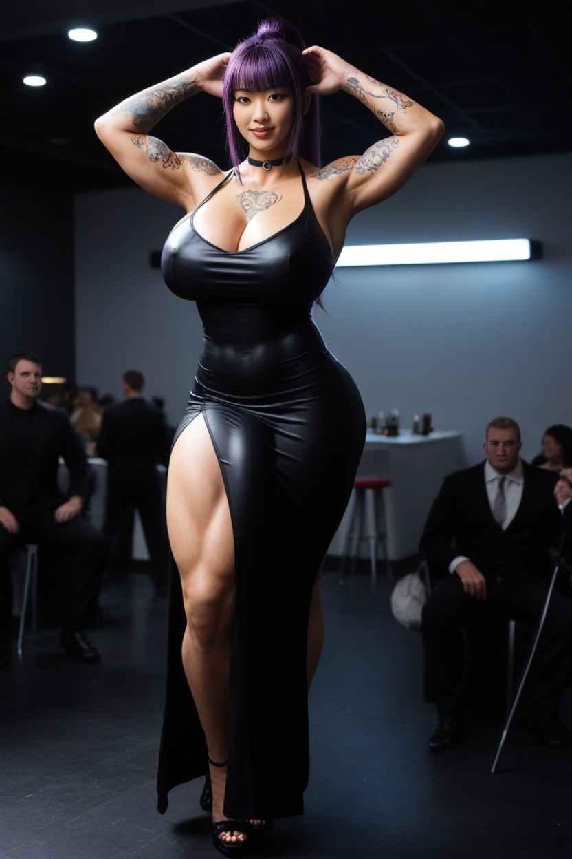 Covered In Tattoos, Form Fitting Clothes, Model Shemale AI Porn