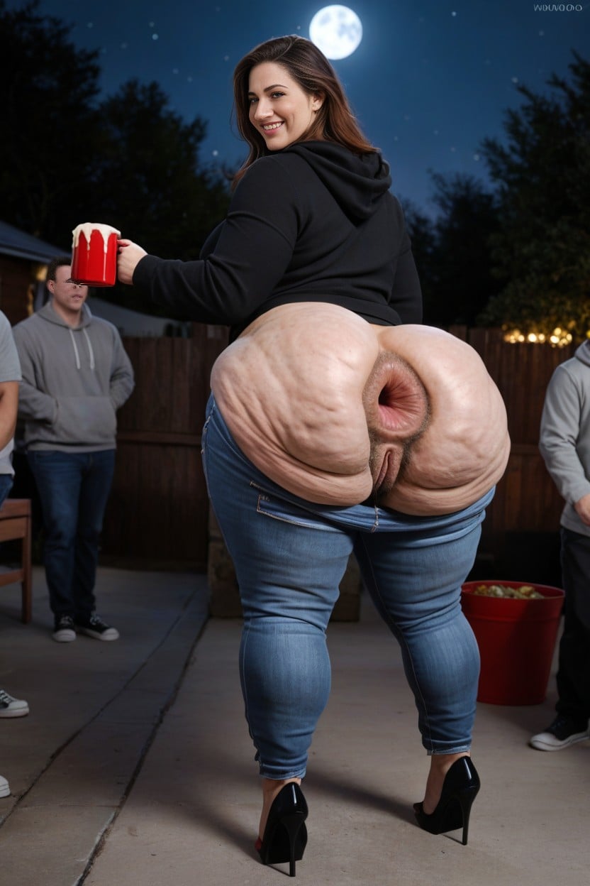 Cellulite Stomach, Enormous Ass, Whooty AI Porn