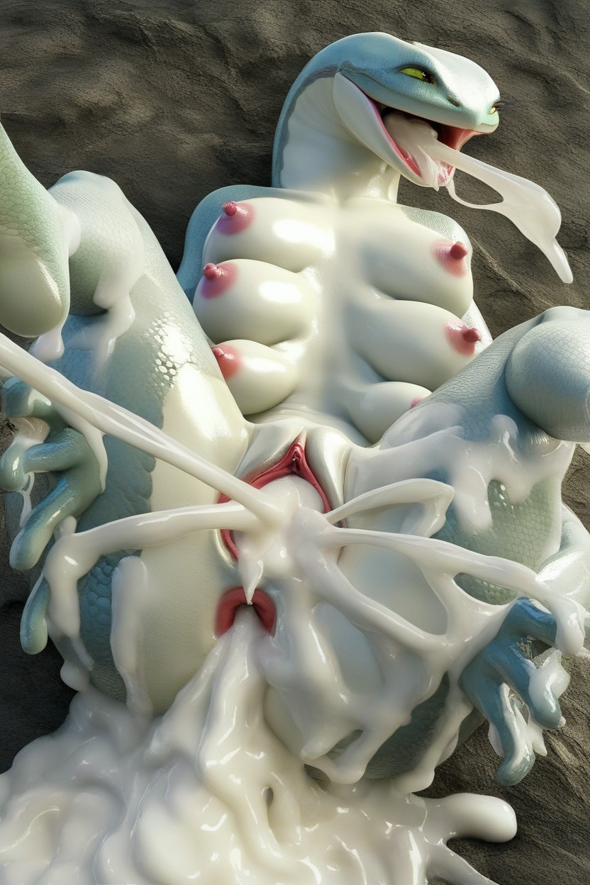 Webbed Hands, Monster Octopus Creature, White Skin Furry AI Porn