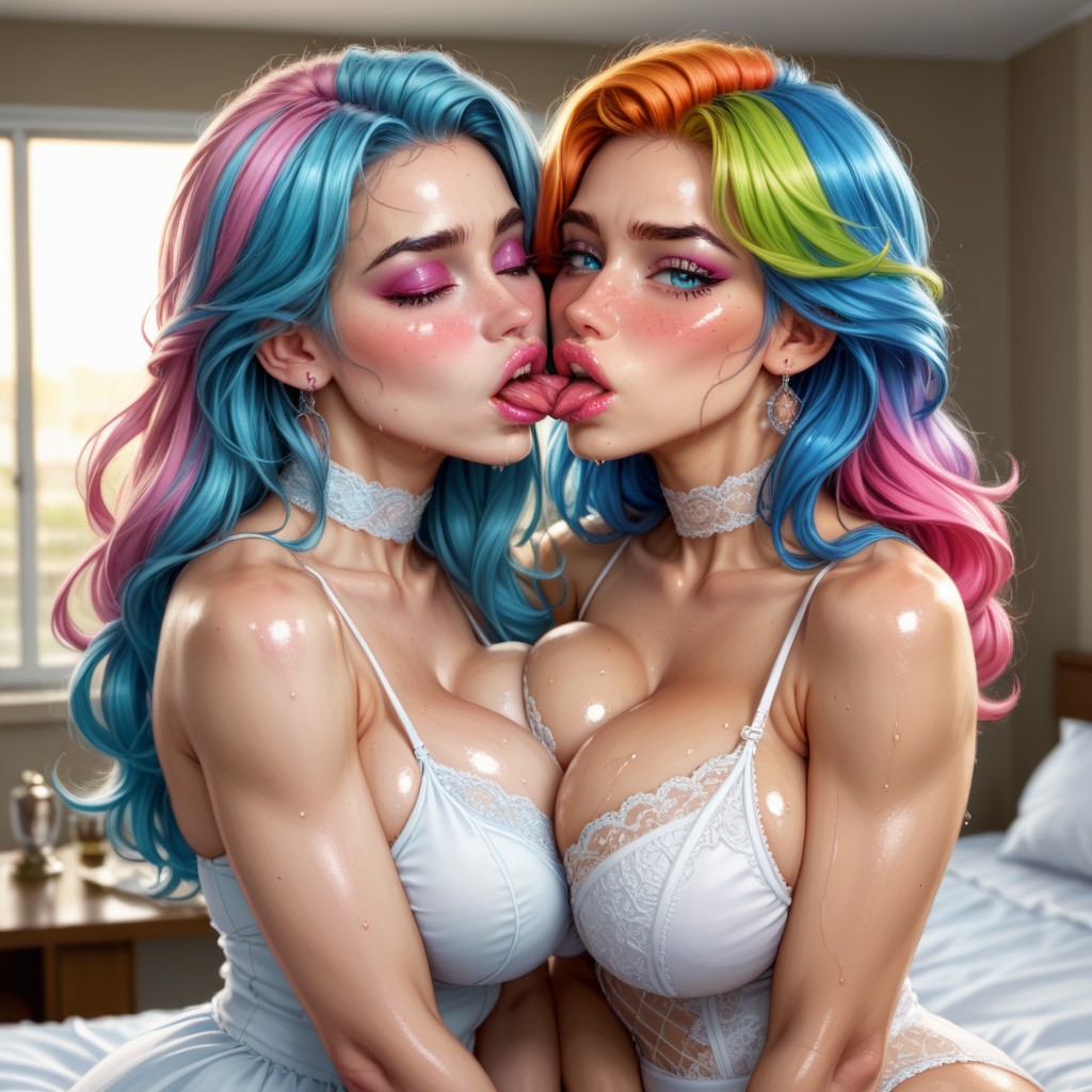 Freckles, Intense Kissing, Perfect Skin AI Porn