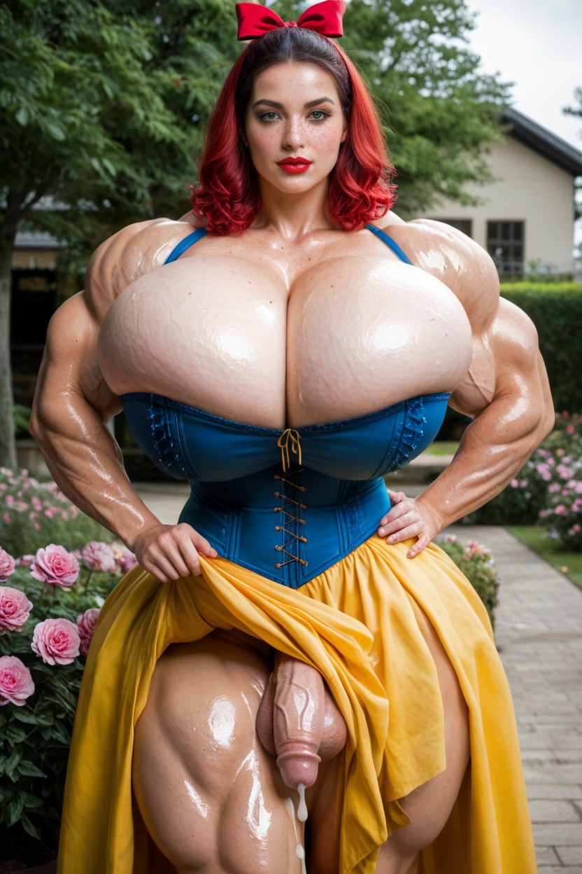 Veiny Muscles, Colossal Breast, Black Hair Shemale AI Porn