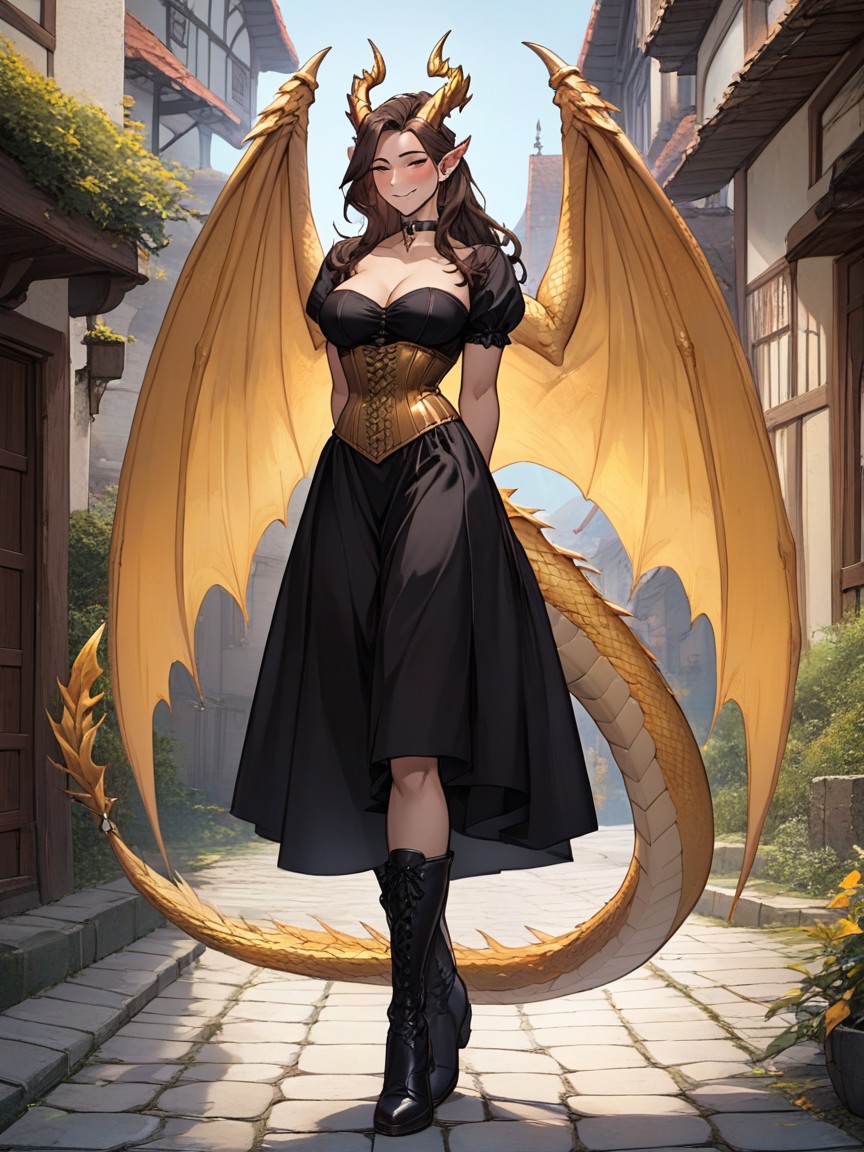 Standing, 18+, Golden Dragon Woman AI Porn