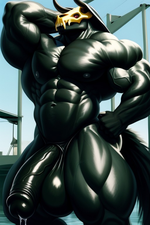 Erect Penis, Claws, Hyper Penis Furry AI Porn