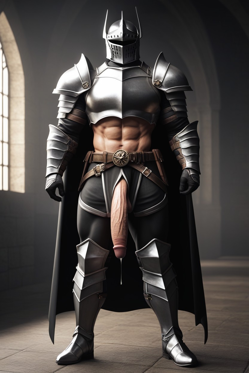 Light Sparkle Shining On Helmet, Dynamic Pose, One Knight AI Gay Porn