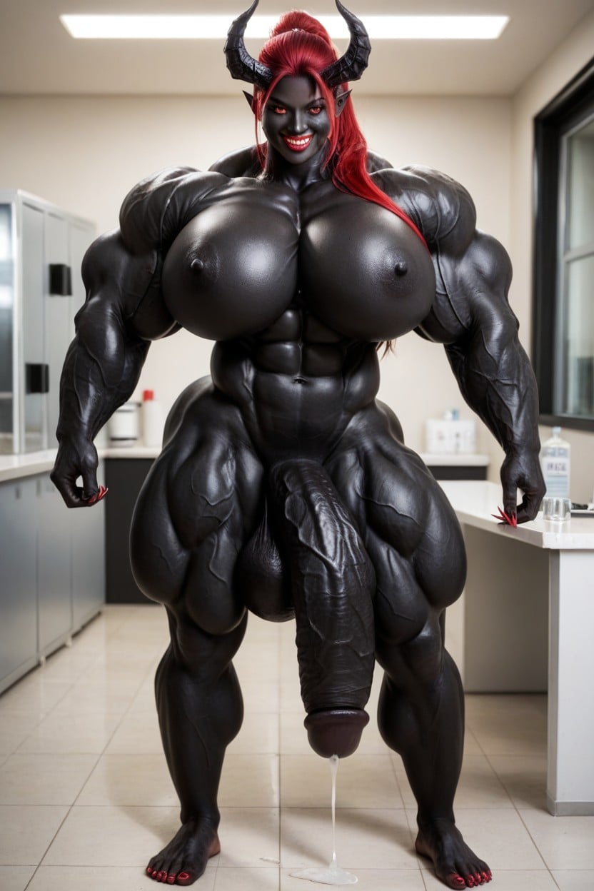 Muscular Thighs, Thick Thighs, Toned Muscles Shemale AI Porn