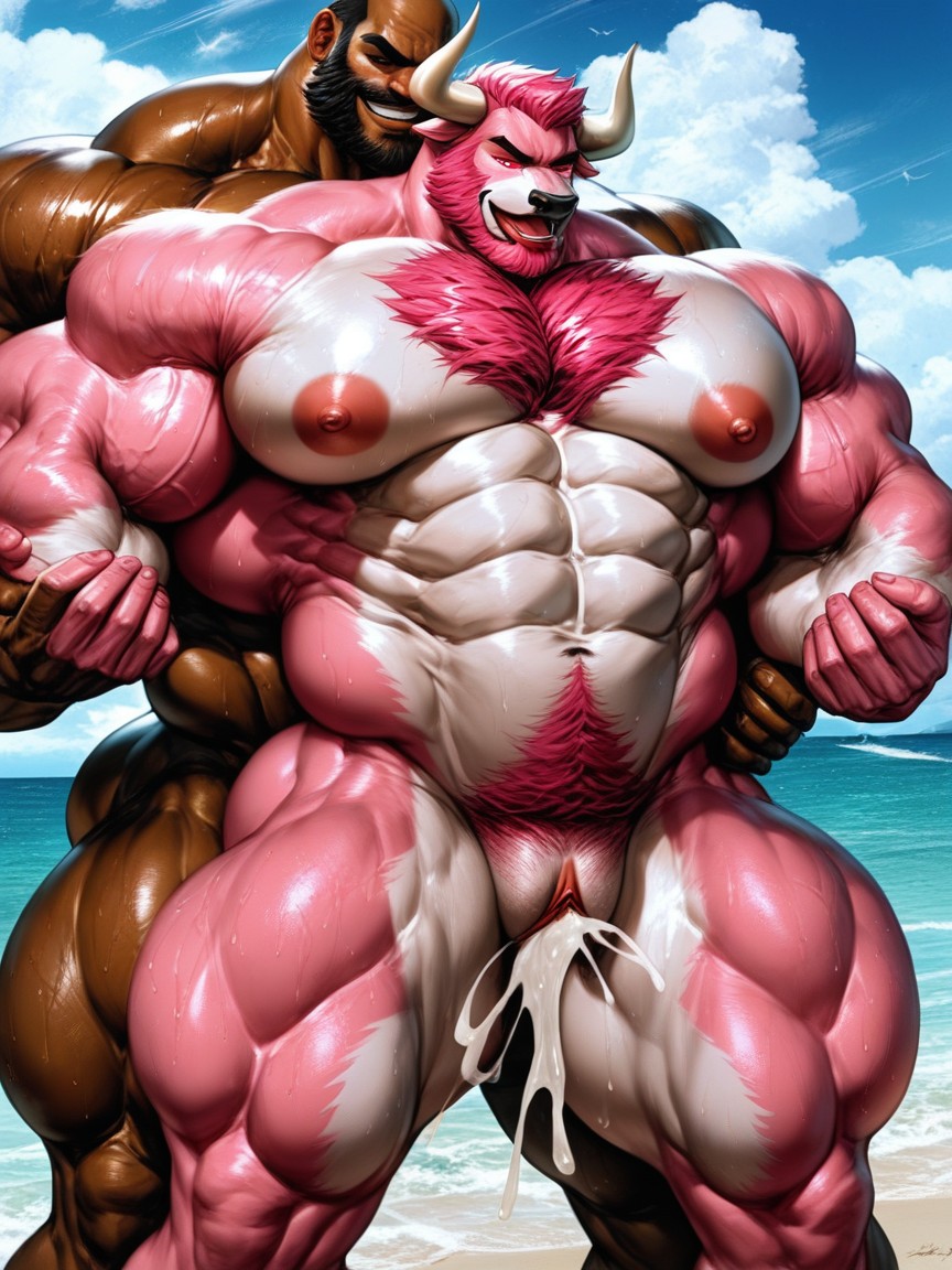 Thick Body, Bodybuilder, Beard AI Gay Porn